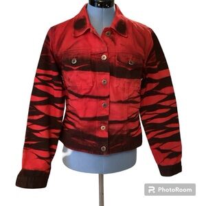 Vintage GUESS red/black denim jacket Size M